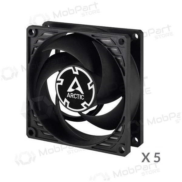 ARCTIC P8 Silent ypač tylūs korpuso ventiliatoriai, 3-pin, 80mm, juodi, 5 Stck. ARCTIC P8 Silent ypač tylūs korpuso ventiliatoriai, 3-pin, 80mm, juodi, 5 Stck.