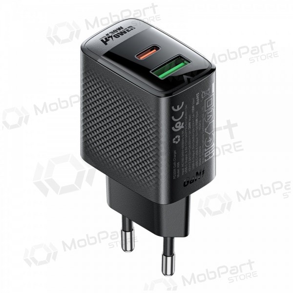 Ladegerät Acefast A98 30W GaN USB-C/USB-A Schwarz
