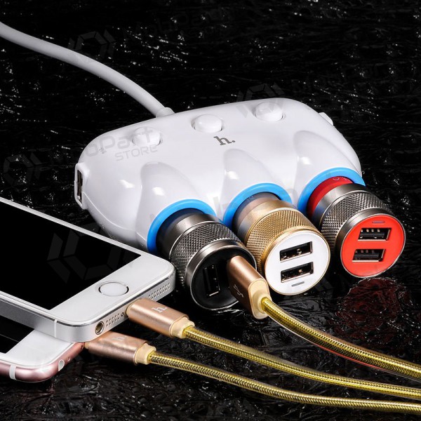 Auto-Ladegerät - šakotuvas Hoco C1 2xUSB 3xconnector (3.1A) Auto-Ladegerät - šakotuvas Hoco C1 2xUSB 3xconnector (3.1A)