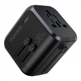 Universal kelioninis Ladegerät Choetech PD5008 30W USB-C/3xUSB-A Schwarz