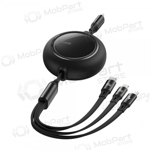 USB Kabel Baseus Bright Mirror Type-C - microUSB+Lightning+Type-C 100W 1.2m (Schwarz) CAMLC-AMJ01