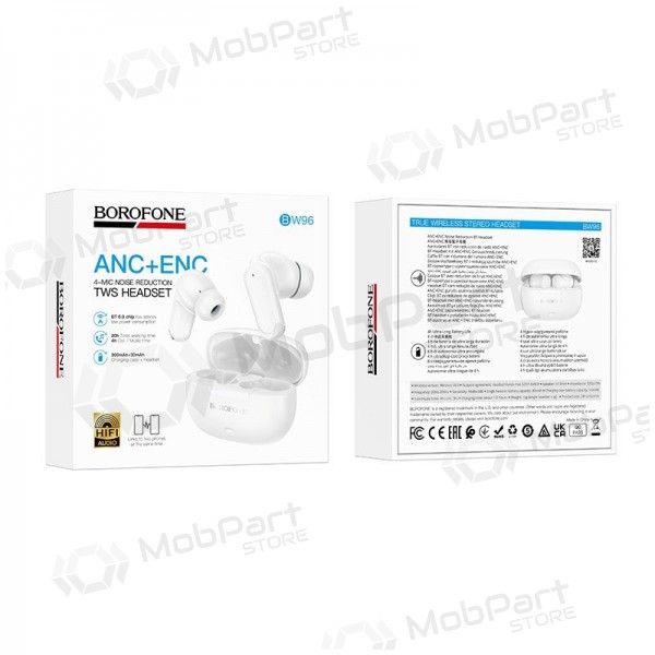 Kabellose Kopfhörer Borofone BW96 Bluetooth ANC ENC USB-C weiß