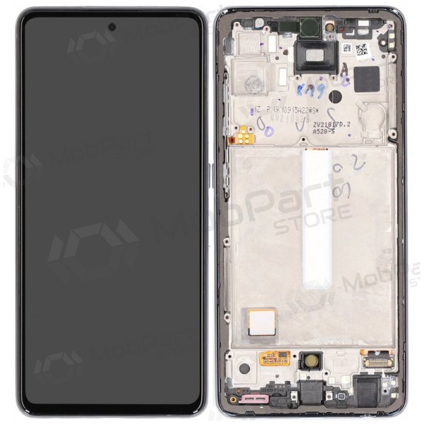 Ekranas Samsung A528 A52S 2021 su lietimui jautriu stikliuku und rėmeliu Awesome Black OLED (real size)