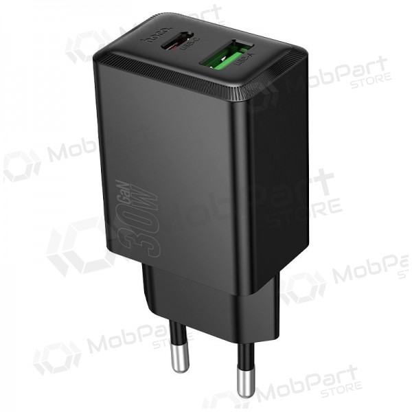 Telefonladegerät Hoco N71 30 W GaN USB-C + USB-A schwarz