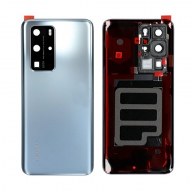 Huawei P40 Pro Rückseite Akkudeckel Silbrig (Silver Frost) (gebraucht grade C, original)