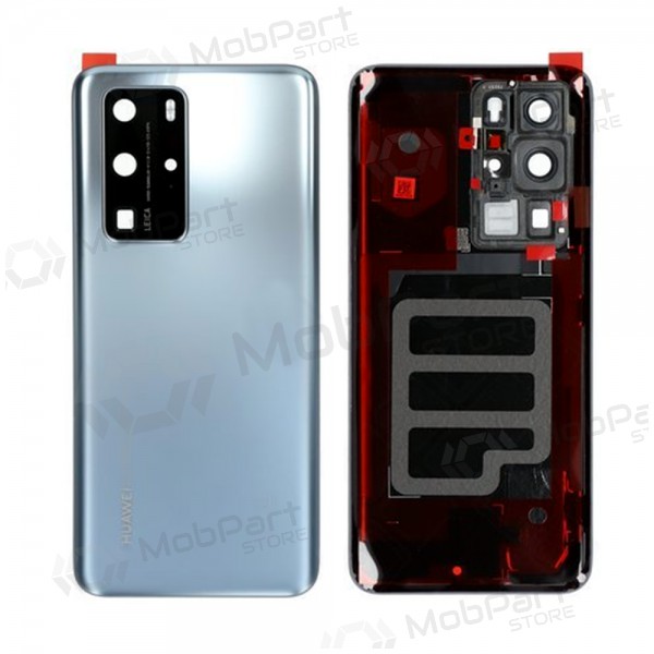 Huawei P40 Pro Rückseite Akkudeckel Silbrig (Silver Frost) (gebraucht grade C, original)