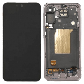 Ekranas Samsung A556 A55 5G su lietimui jautriu stikliuku und rėmeliu Awesome Lilac original (service pack)