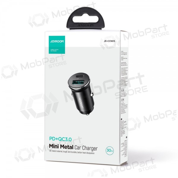 Ladegerät automobilinis Joyroom CCN05 USB-C/USB-A 30W Schwarz