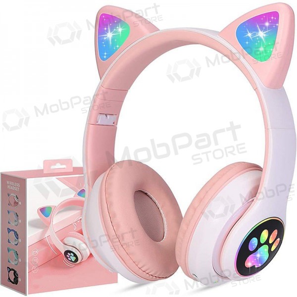 Kabellose Cat Glow On-Ear-Kopfhörer mit Mikrofon USB-C + 3,5 mm