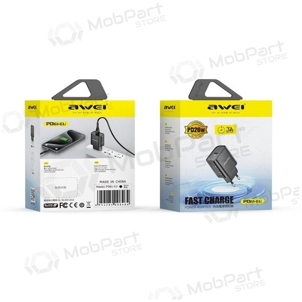 Telefonladegerät Awei PD61-EU 20 W USB-C weiß