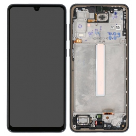 Ekranas Samsung A336 A33 5G 2022 su lietimui jautriu stikliuku und rėmeliu Black OLED (real size)