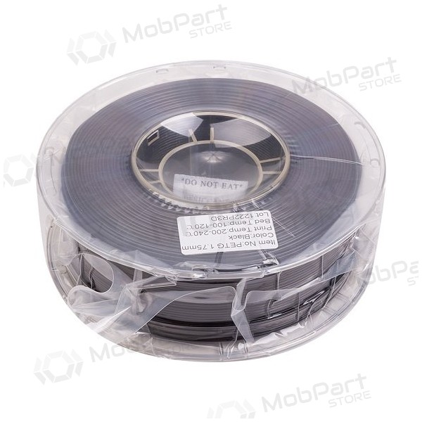 3D spausdinimo plastikas PETG, 1.75mm, 1kg, Schwarz 3D spausdinimo plastikas PETG, 1.75mm, 1kg, Schwarz