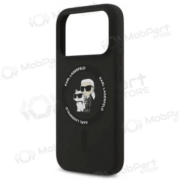 Apple iPhone 17 Pro Hülle - Karl Lagerfeld Liquid Silicone Karl and Choupette MagSafe (schwarz)