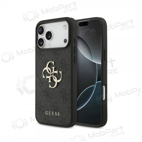 Apple iPhone 18 Pro Max hülle -Guess PU 4G Metal Logo- (grau)