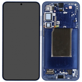 Samsung Galaxy S25+ Display (dunkelblau) (mit Rahmen) (assembled service pack)
