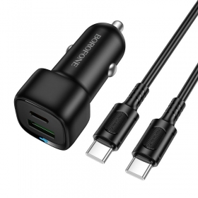 Autoladegerät Borofone BZ34B 38 W USB-C + USB-A PD QC schwarz