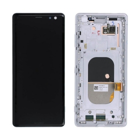 Sony Xperia XZ3 H8416 / H9436 Display (Weiß) (mit Rahmen) (gebraucht grade A, original)