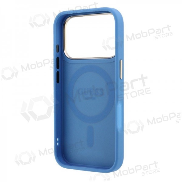 Apple iPhone 18 Pro Hülle - Guess PU 4G Ring Stand MagSafe (blau)