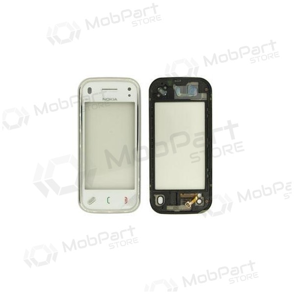 Nokia N97 mini berührungsempfindliches Displayglas (weiß) (mit Rahmen)