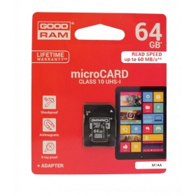 Speicherkarte GOODRAM MicroSD 64Gb (class 10) + SD adapter