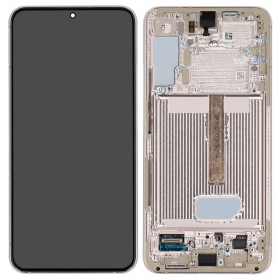 Ekranas Samsung S906 S22 Plus su lietimui jautriu stikliuku und rėmeliu White/Cream/Sky Blue original (service pack)