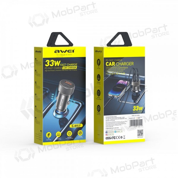 Auto-Ladegerät Awei C-857 33W USB-C/USB-A Schwarz