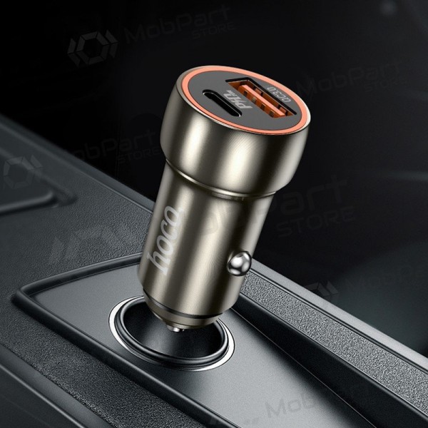Ladegerät automobilinis Hoco Z46A USB-A/Type-C PD20W+QC3.0 Grau