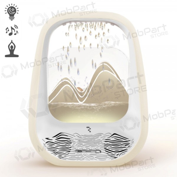 Entspannender Bluetooth-lautsprecher mit RGB-beleuchtung Relaxing Rain creme.