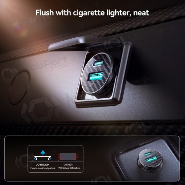 Auto-Ladegerät Joyroom JR-CCN16 USB-A/USB-C 15W Schwarz