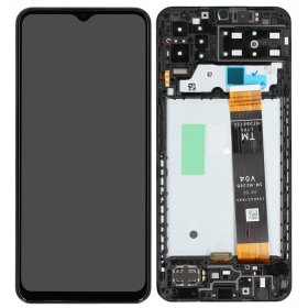 Ekranas Samsung A135 A13 4G 2022 su lietimui jautriu stikliuku und rėmeliu Black original