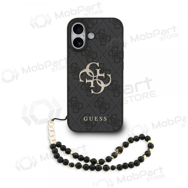 Apple iPhone 17 hülle - Guess PU 4G Metal Logo Strap (schwarz)