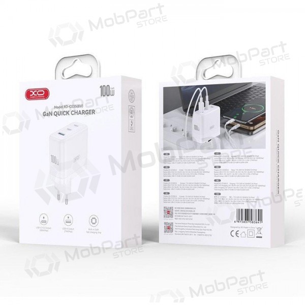 Telefonladegerät XO CE35 100 W 2x USB-C + USB-A weiß