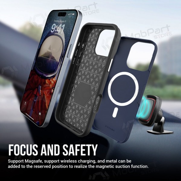 Handyhülle Perfectionists Triangle Mag Case Apple iPhone 15 Dunkelblau