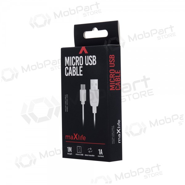 USB Kabel Maxlife microUSB (Weiß) 1.0m