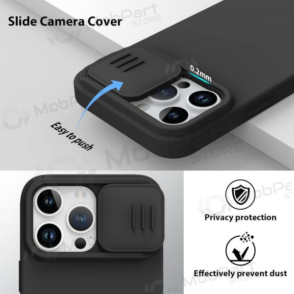 Apple iPhone 15 Plus Handyhülle „Nillkin Silicone“ (Schwarz)