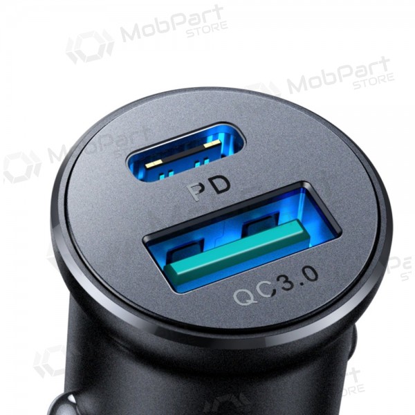 Ladegerät automobilinis Joyroom CCN05 USB-C/USB-A 30W Schwarz