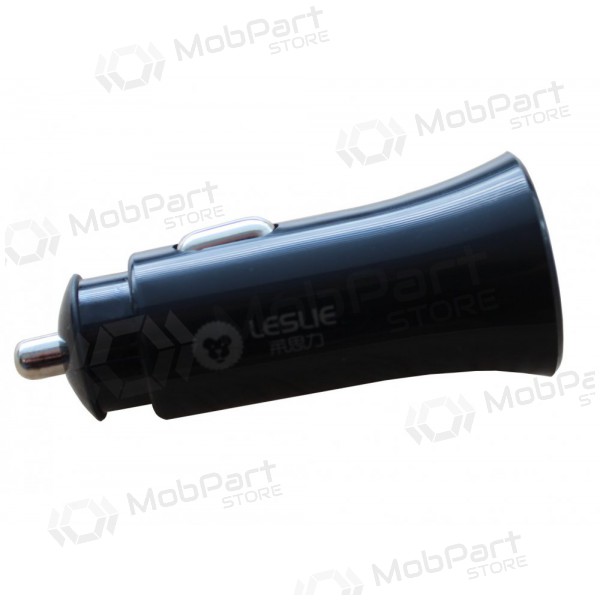 Ladegerät automobilinis Leslie C18 2 USB 2.4A (1A+2A) (Schwarz)