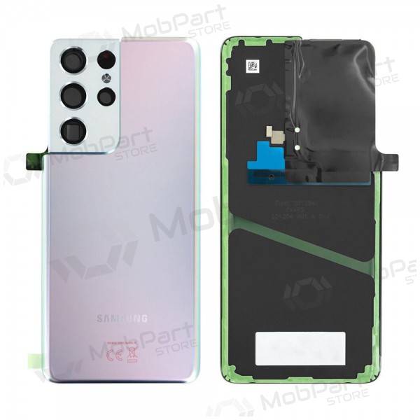 Samsung G998 Galaxy S21 Ultra 5G Rückseite Akkudeckel (Phantom Silver) (gebraucht grade B, original)