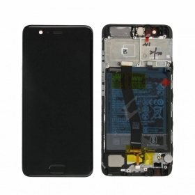 Huawei P10 Display (Schwarz) (mit Rahmen und Batterie) (gebraucht grade B, original)