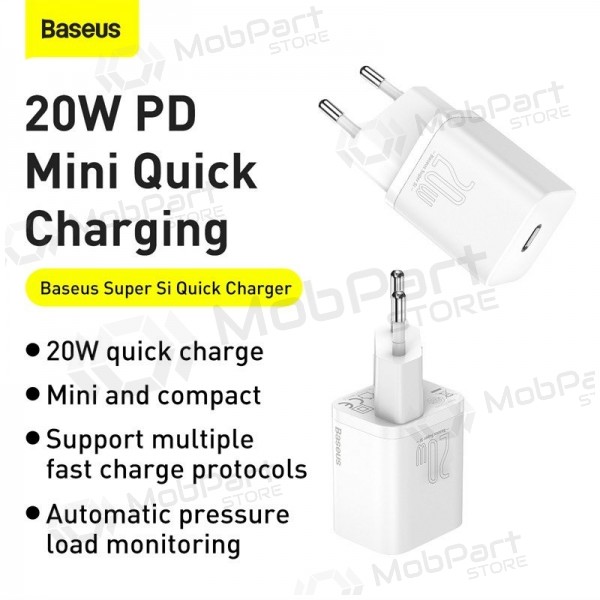 Ladegerät buitinis Baseus Super Si 20W Weiß CCSUP-B02