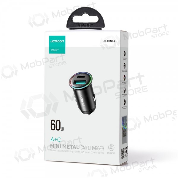 Ladegerät automobilinis Joyroom JR-CCN04 USB-C/USB-A 60W Schwarz