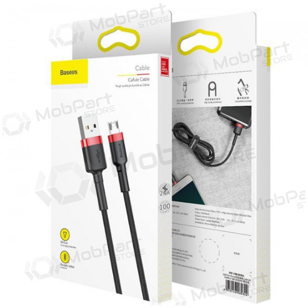 USB Kabel Baseus Cafule Type-C 2.0m 2.0A (Grau-Schwarz) CATKLF-CG1