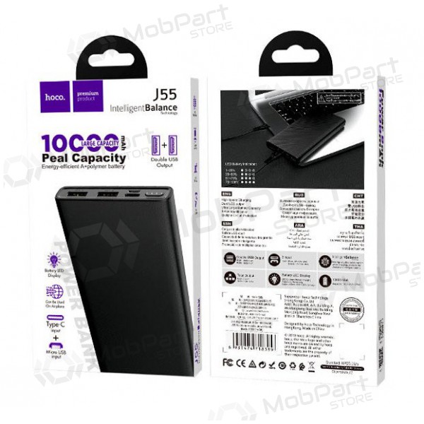 externe Batterie Power Bank Hoco J55 10000mAh (Schwarz)