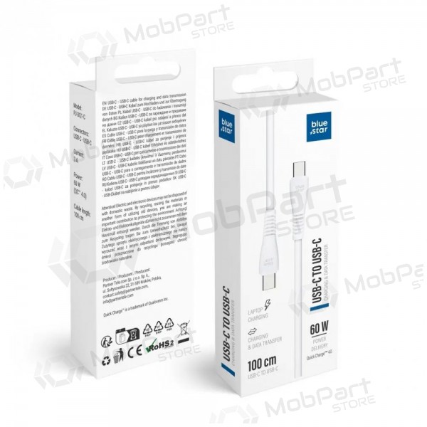 USB-C-Kabel Blue Star PJ-DQ1-C USB-C auf USB-C 1 m 60 W weiß