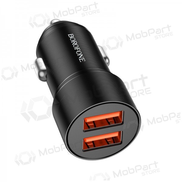 Ladegerät automobilinis Borofone BZ19B 2xUSB-A QC3.0 36W Schwarz