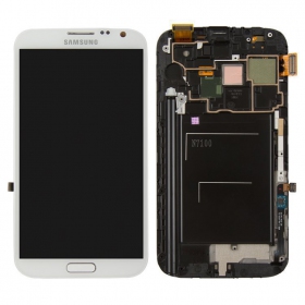 Samsung N7100 Galaxy Note 2 Display (Weiß) (mit Rahmen) (service pack) (original)