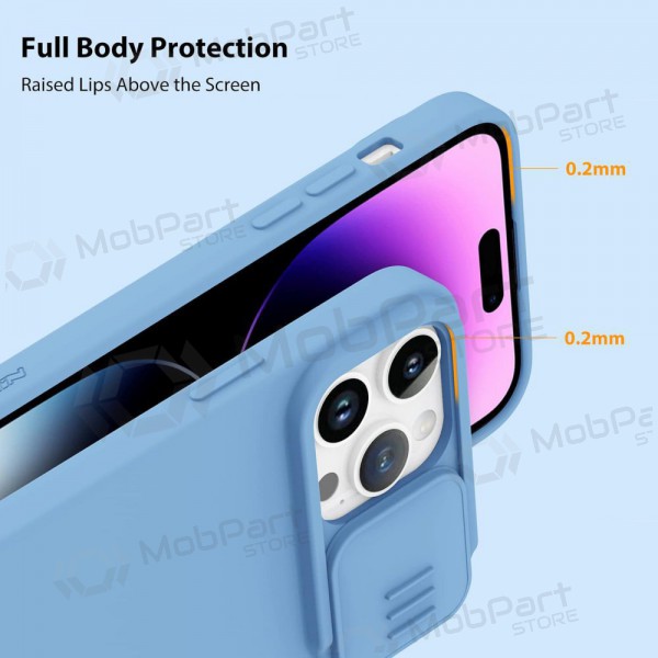 Apple iPhone 14 Plus Handyhülle „Nillkin Silicone“ (Hellblau)