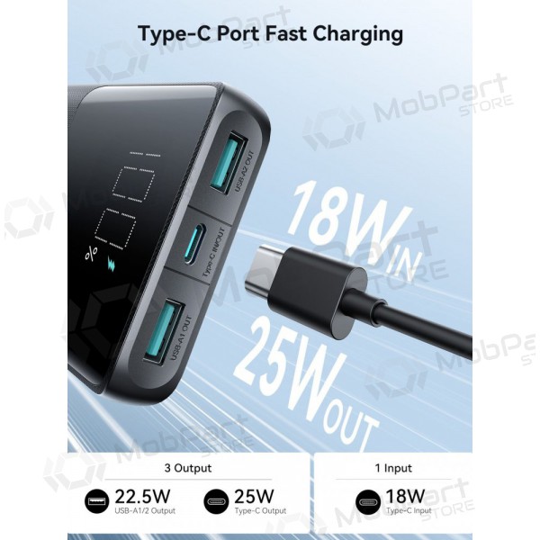 Externe Batterie Power Bank Joyroom JR-PBF20 22.5W 10000mAh Schwarz Externe Batterie Power Bank Joyroom JR-PBF20 22.5W 10000mAh Schwarz