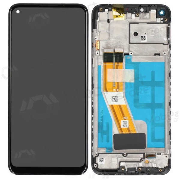 Ekranas Samsung M115 M11 2020 su lietimui jautriu stikliuku und rėmeliu Black original