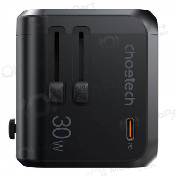 Universal kelioninis Ladegerät Choetech PD5008 30W USB-C/3xUSB-A Schwarz